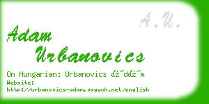 adam urbanovics business card